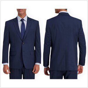 J.M. Haggar Men's Premium Stretch Navy Houndstooth Suit Jacket NWT 44 Regular